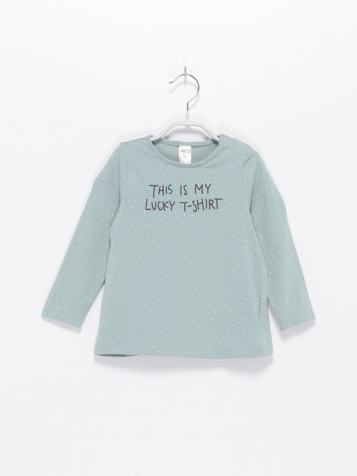 Лонгслив H&M модель 0429006_с.бірюзовий комб. Фото