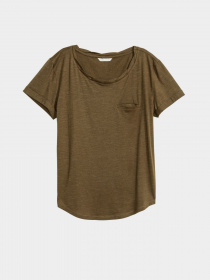 Футболка H&M модель 0439577_хакі Фото