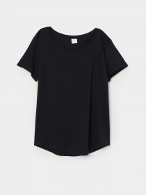 Футболка H&M модель 0554598_чорний Фото