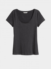 Футболка H&M модель 0561445_чорний Футболка H&M модель 0561445_чорний Фото