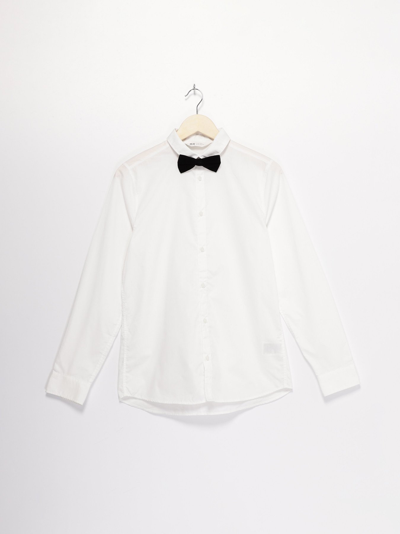 Рубашка повседневная H&M модель 05791651_білий з чорним Фото