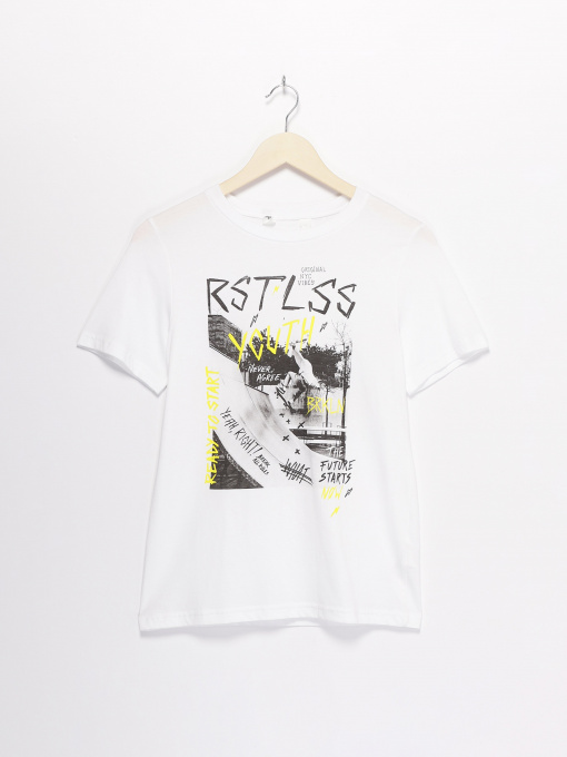 Футболка H&M модель 0585680_білий комб. Фото