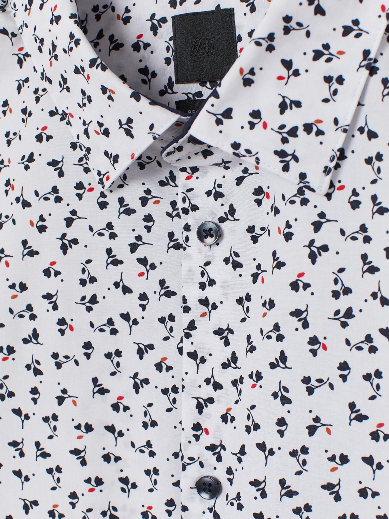 Сорочка повсякденна H&M модель 0600229_білий з чорним Фото