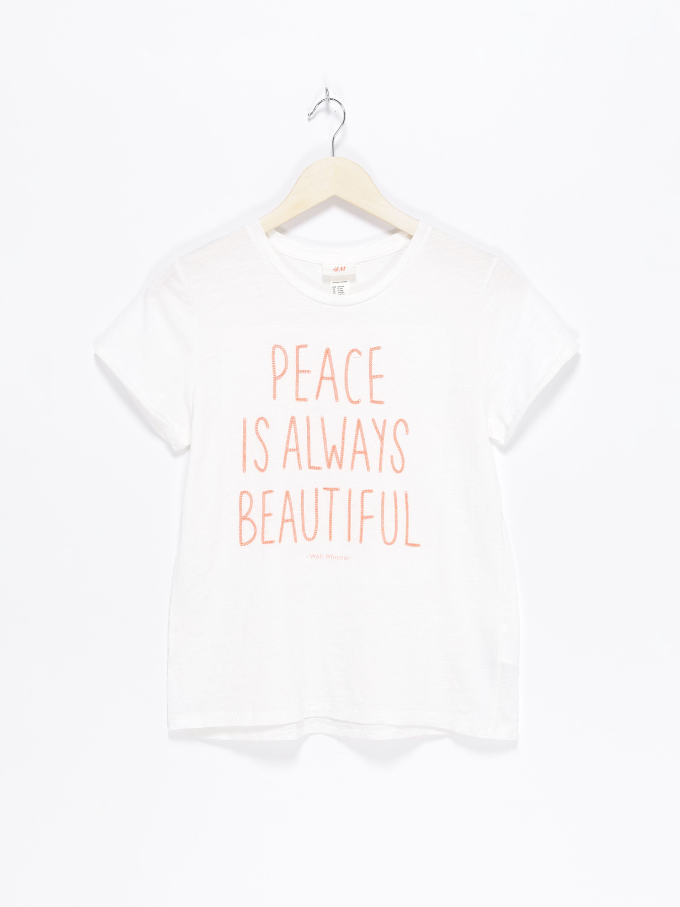 Футболка H&M модель 06197841_білий з помаранчевим Фото