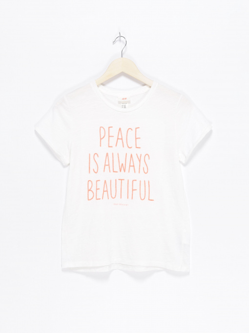 Футболка H&M модель 06197841_білий з помаранчевим Фото