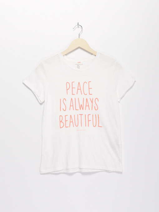 Футболка H&M модель 06197841_білий комб. Фото