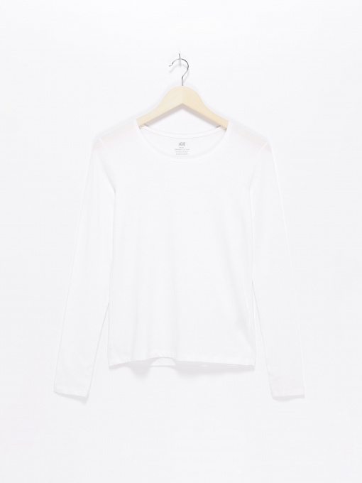 Лонгслив H&M модель 06275721_білий Фото
