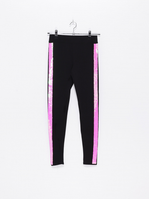 Леггинсы H&M модель 06571651_чорний з рожевим Фото