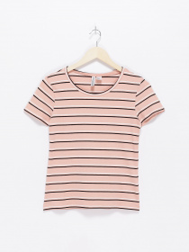 Футболка H&M модель 0678342_персиковий комб. Фото