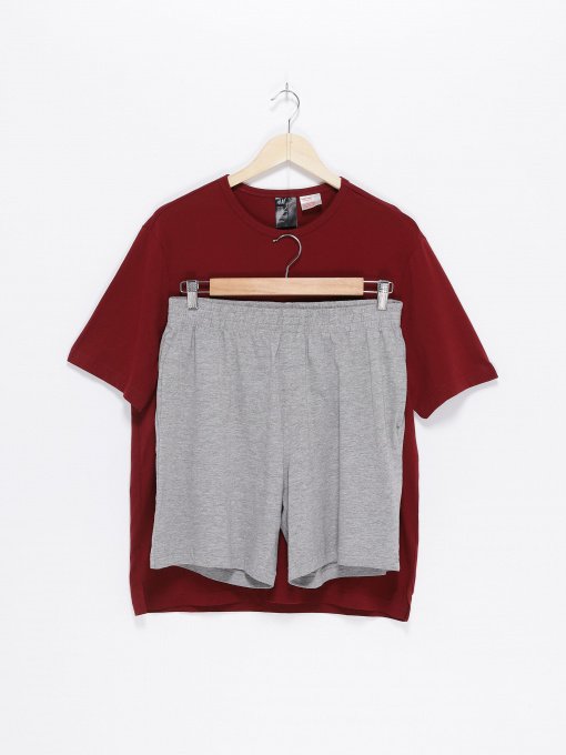 Пижама H&M модель 0691683_бордовий з сірим Фото