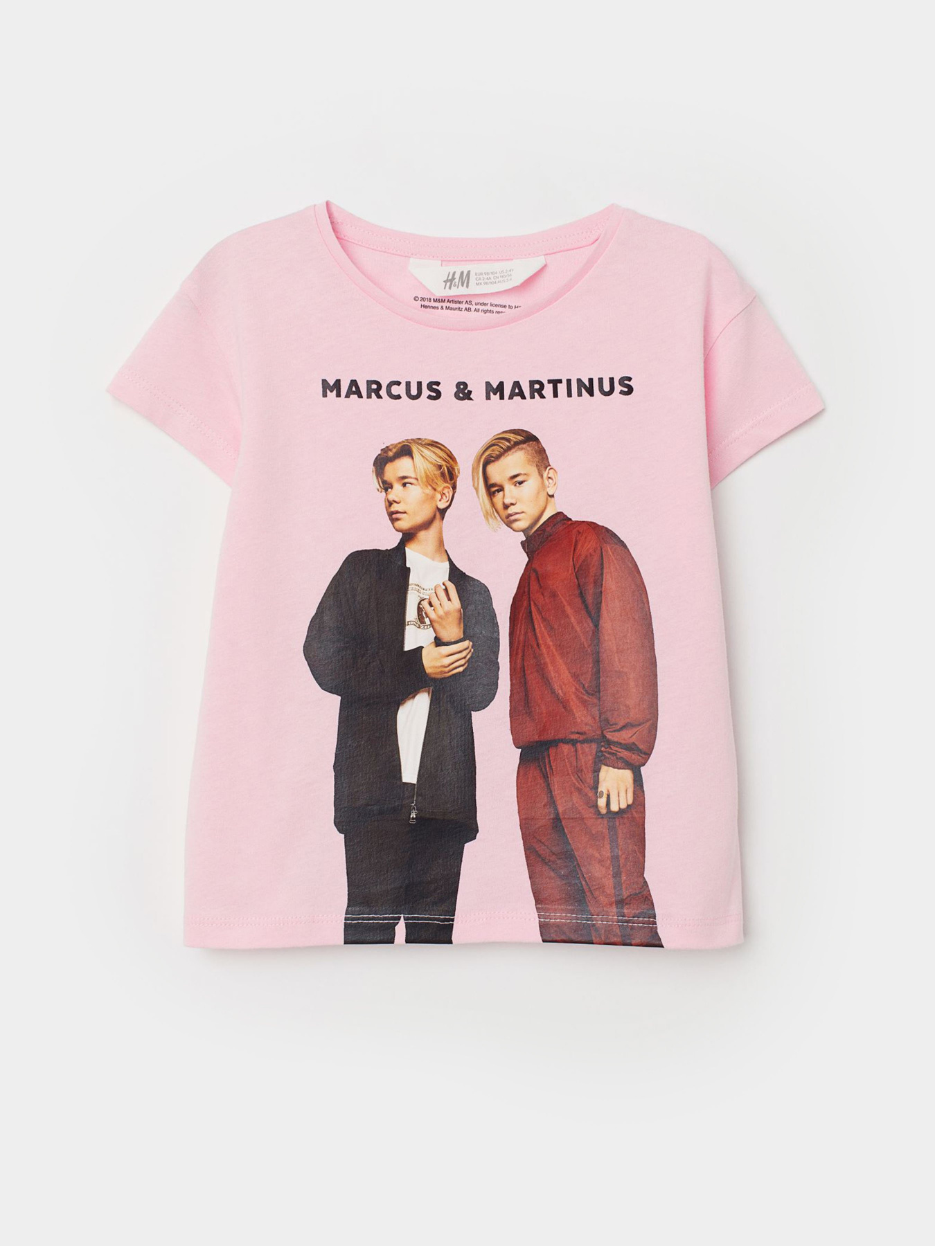 Футболка H&M модель 0706464_рожевий комб. Фото