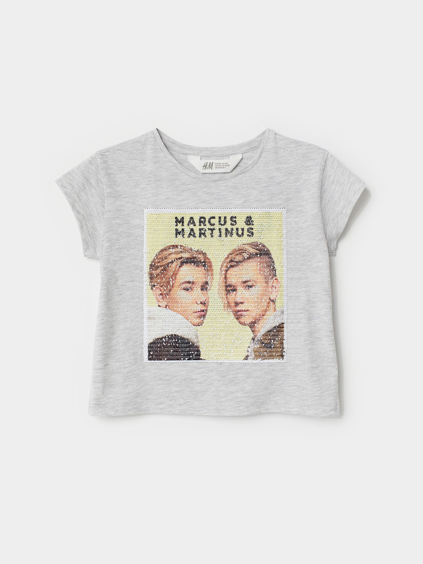 Футболка H&M модель 0706464_сірий комб. Фото