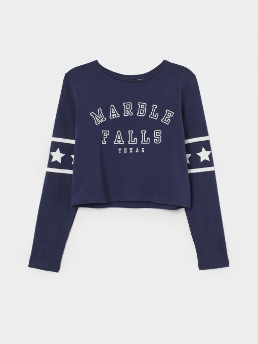 Лонгслив H&M модель 0747395_т.синій з білим Фото