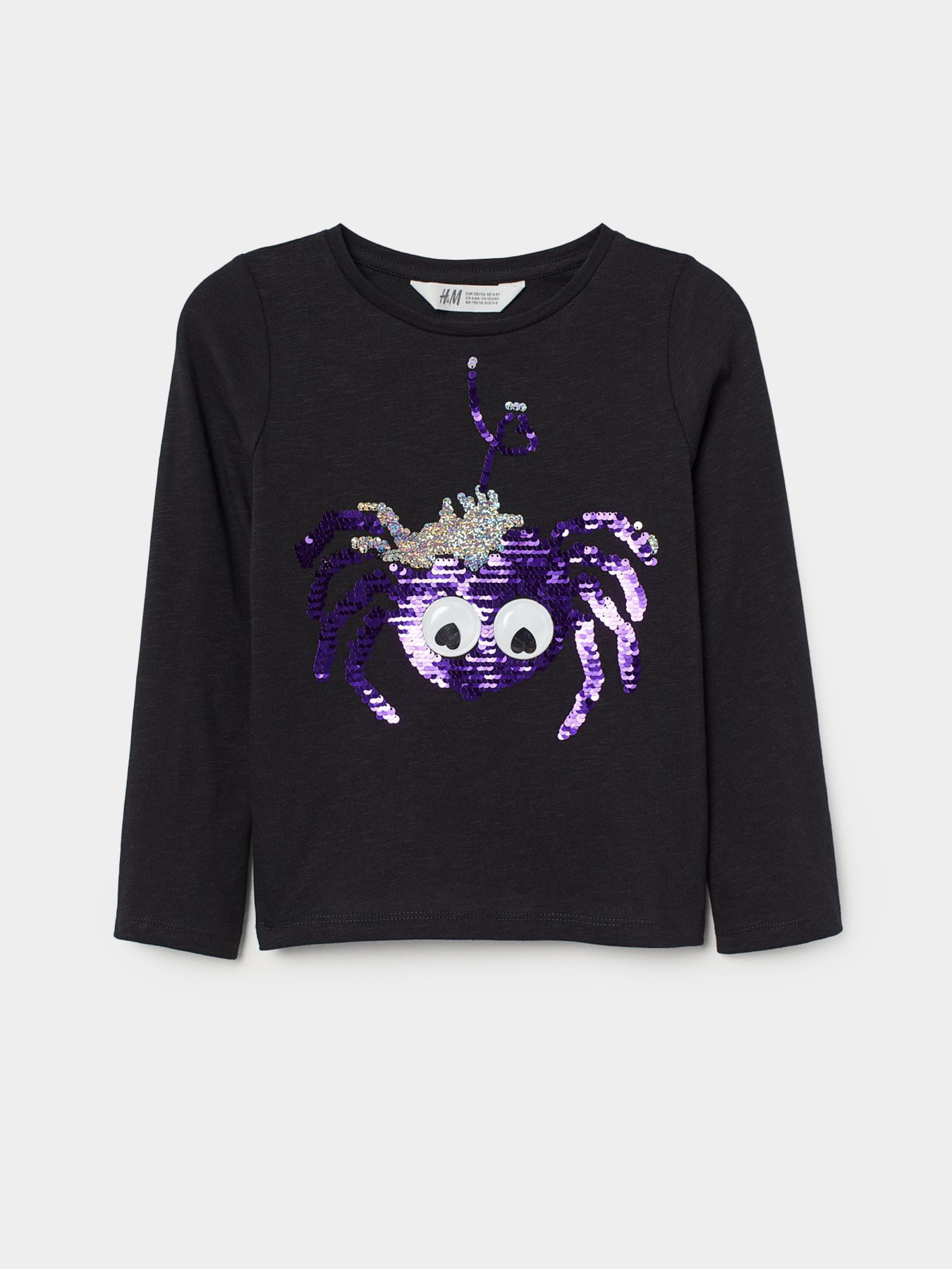 Лонгслив H&M модель 0749104_чорний комб. Фото