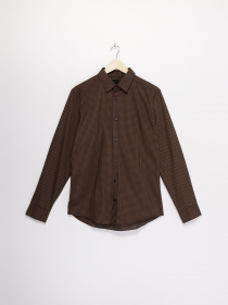 Рубашка H&M модель 0781758_коричневий з т.синім Фото