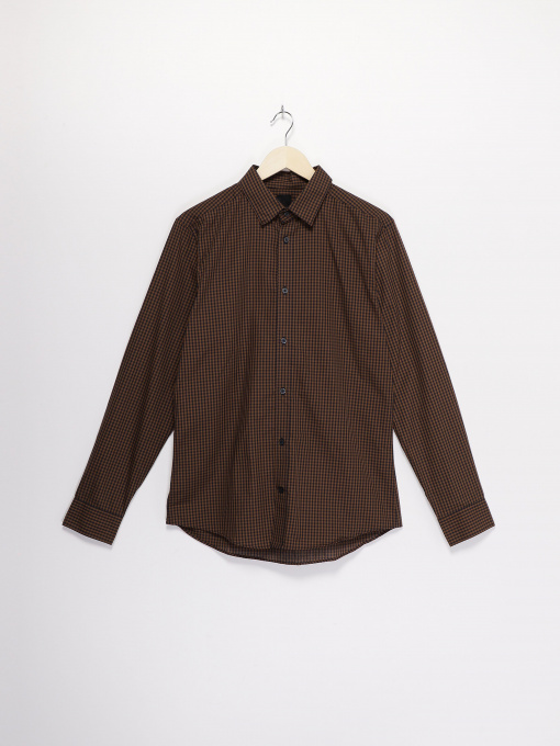 Рубашка H&M модель 0781758_коричневий з т.синім Фото