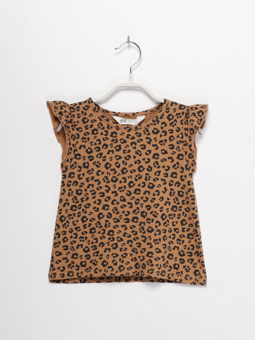 Футболка H&M модель 0856994_коричневий комб. Фото