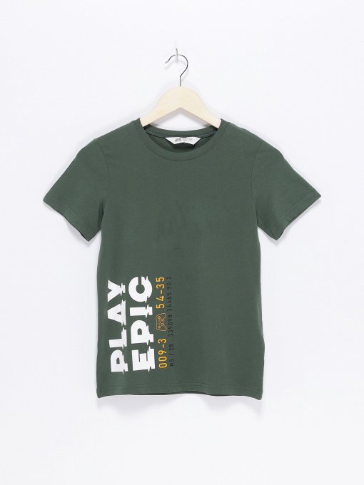 Футболка H&M модель 0866945_хакі комб. Фото