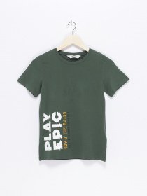 Футболка H&M модель 0866945_хакі комб. Фото