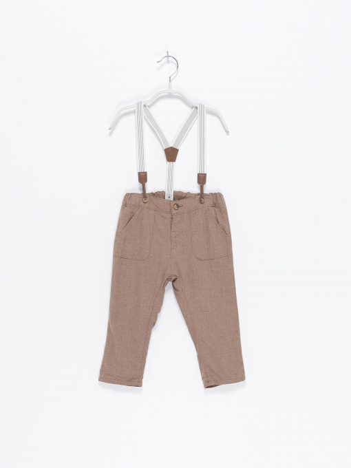 Брюки повседневные H&M модель 0931778_бежевий Фото