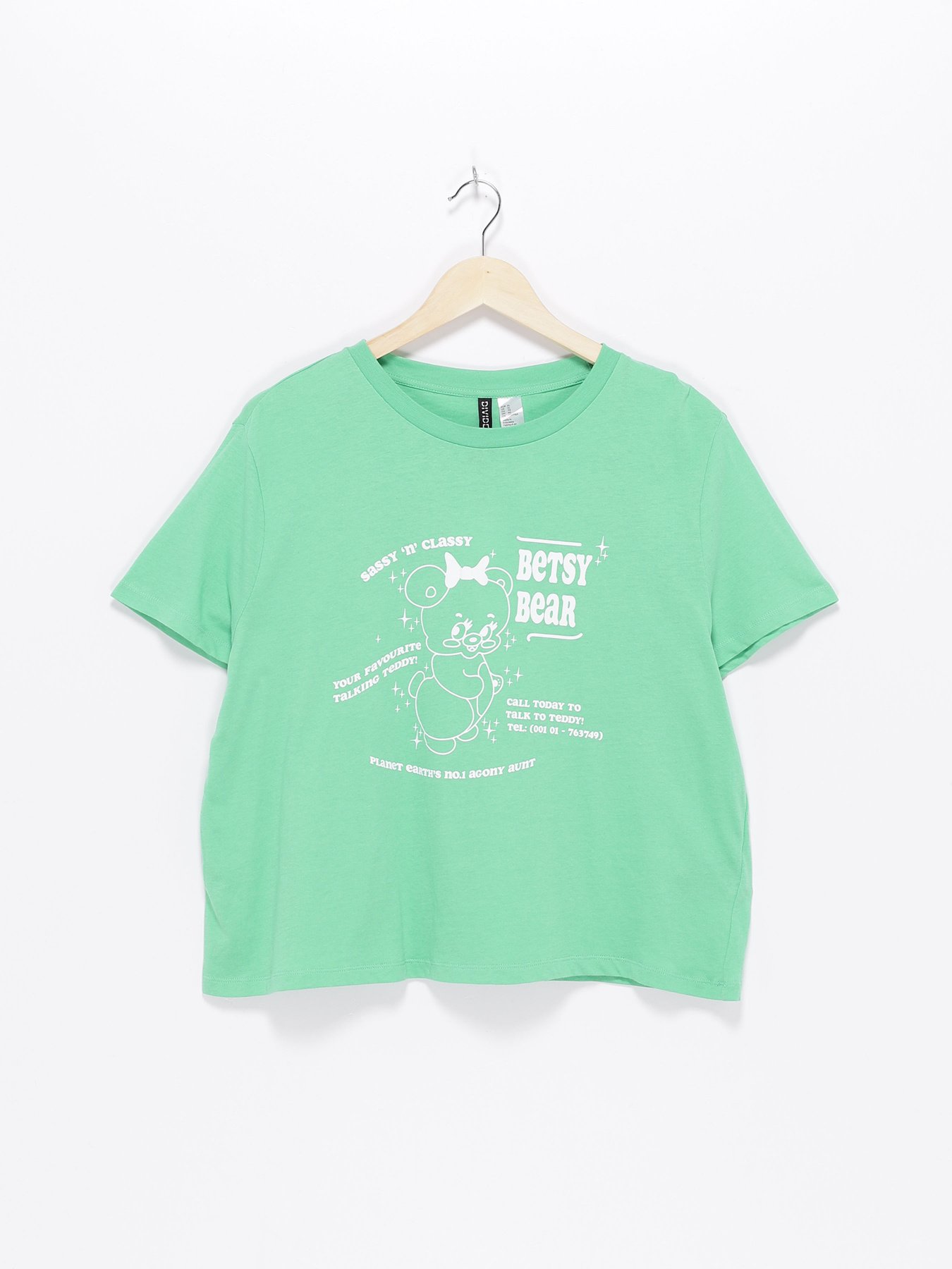 Футболка H&M модель 0950725_зелений з білим Фото