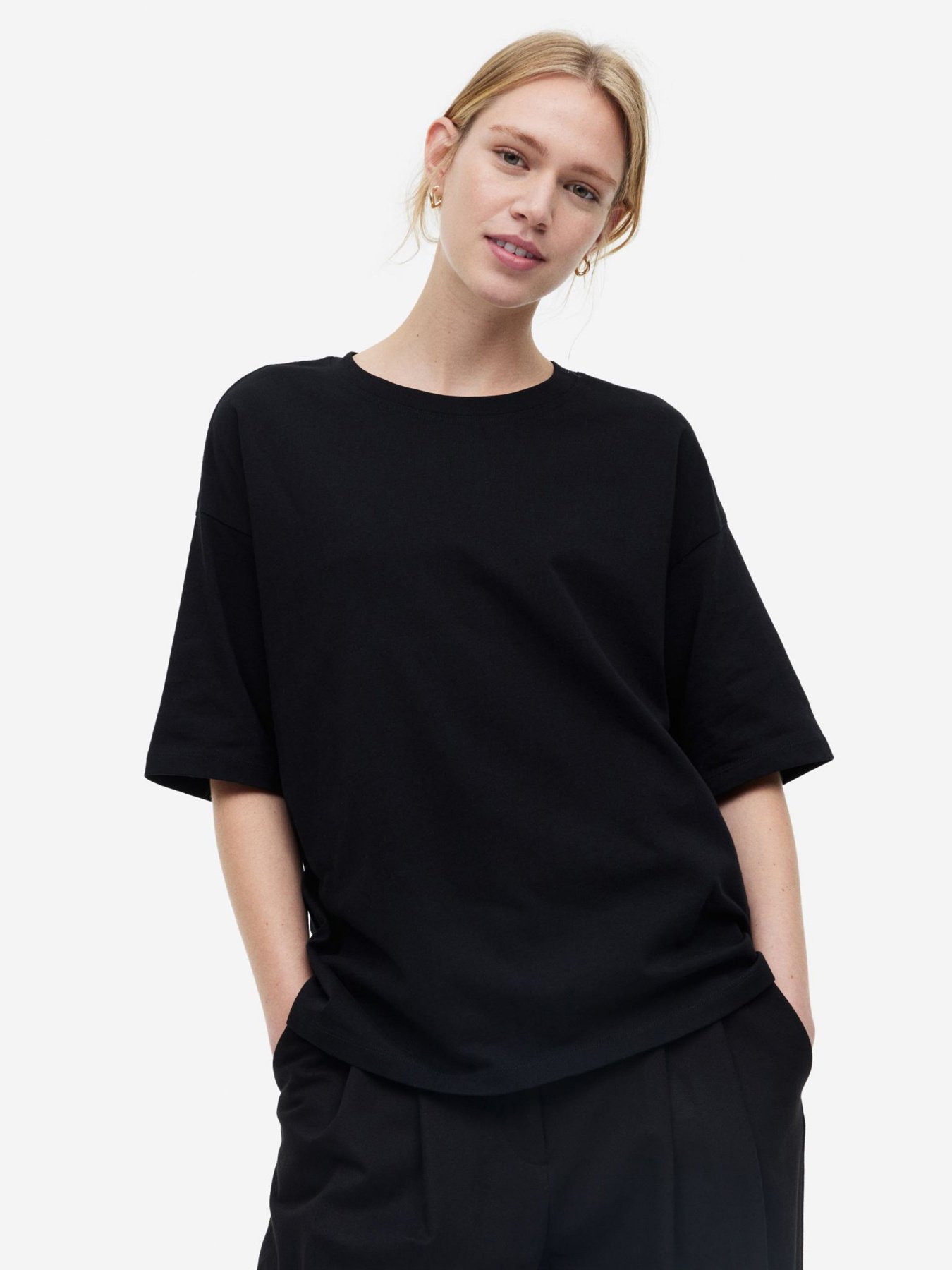 Футболка H&M модель 0972246_чорний Футболка H&M модель 0972246_чорний Фото