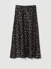 Спідниця міді H&M модель 0856732_чорний з бежевим Спідниця міді H&M модель 0856732_чорний з бежевим Фото