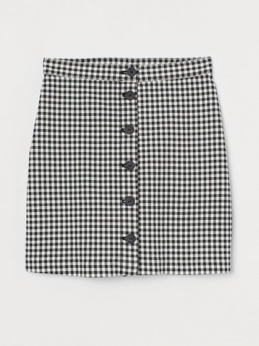 Юбка миди H&M модель 0884750_білий з чорним Фото