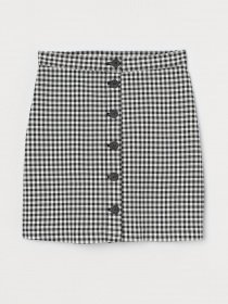 Юбка миди H&M модель 0884750_білий з чорним Фото