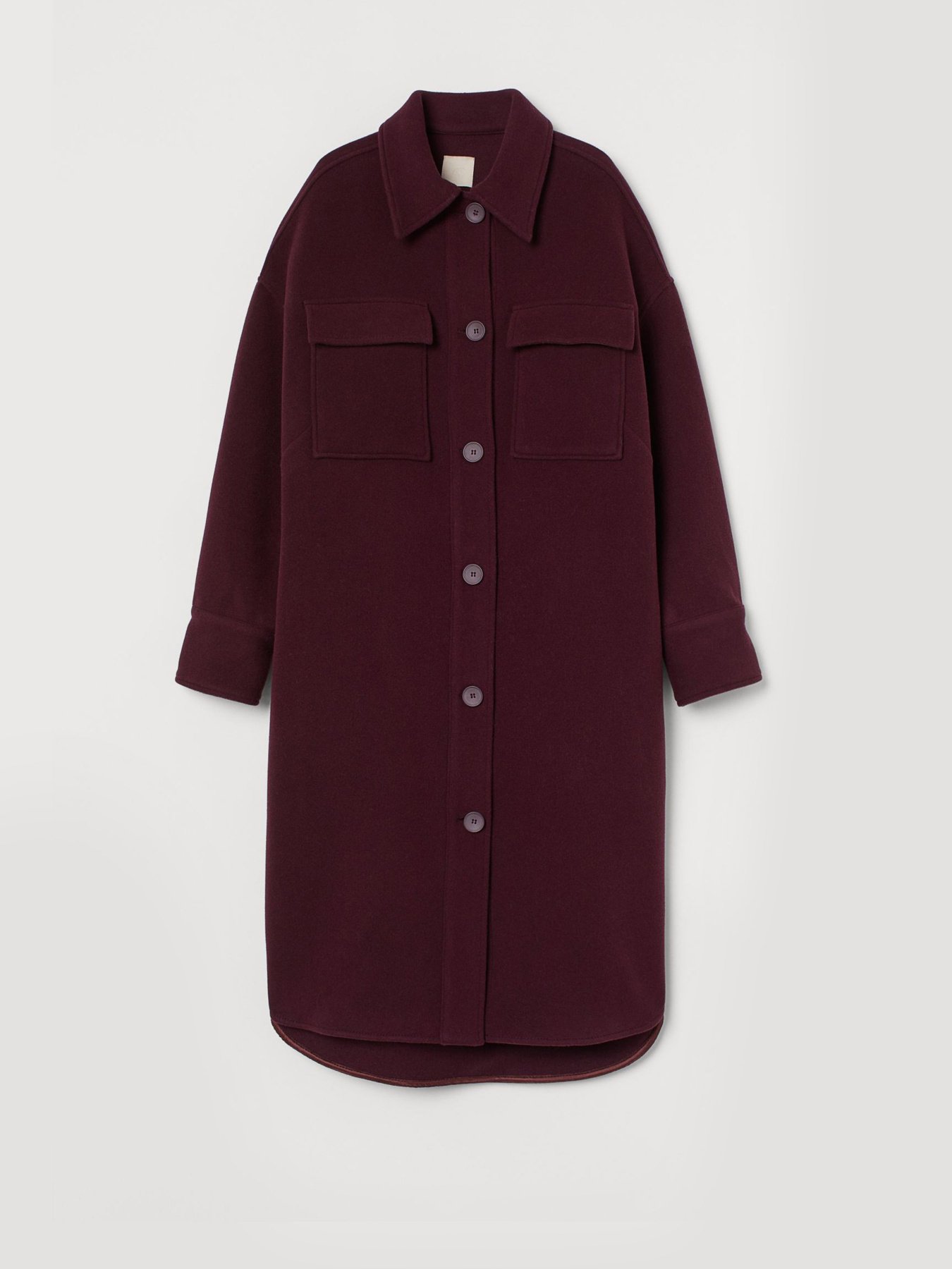 Пальто H&M модель 0894769_бордовий Фото