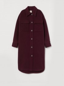 Пальто H&M модель 0894769_бордовий Фото