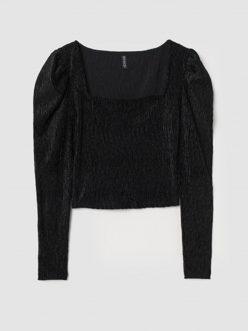 Лонгслів H&M модель 0907953_чорний Фото