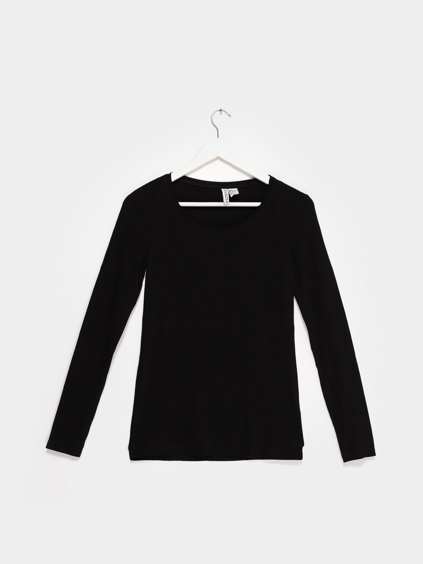 Лонгслив H&M модель 0189629_чорний Фото