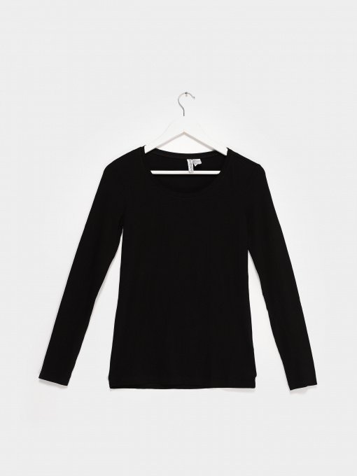 Лонгслив H&M модель 0189629_чорний Фото