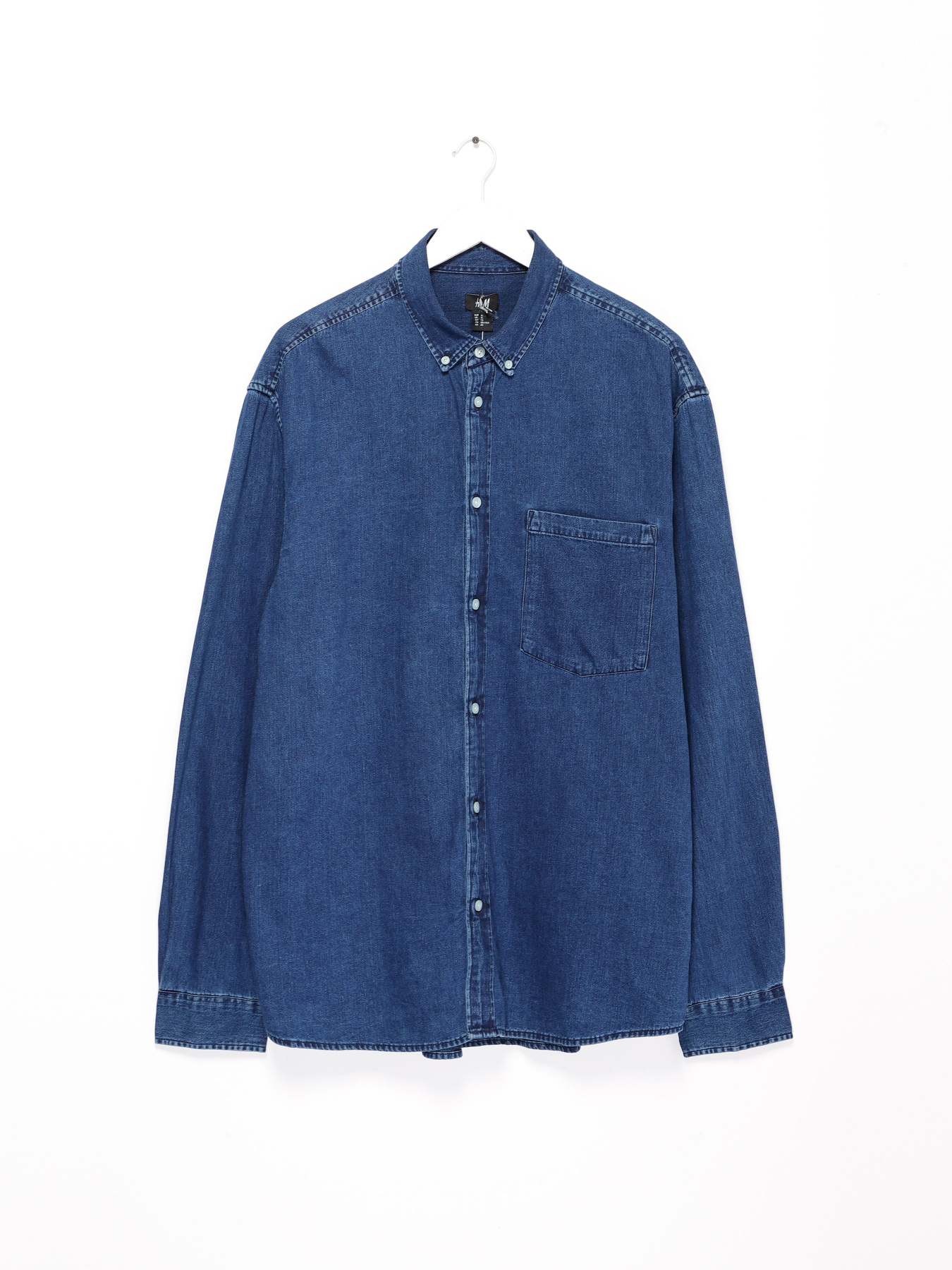 Рубашка H&M модель 0454784_т.синій Фото