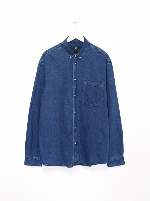 Рубашка H&M модель 0454784_т.синій Фото