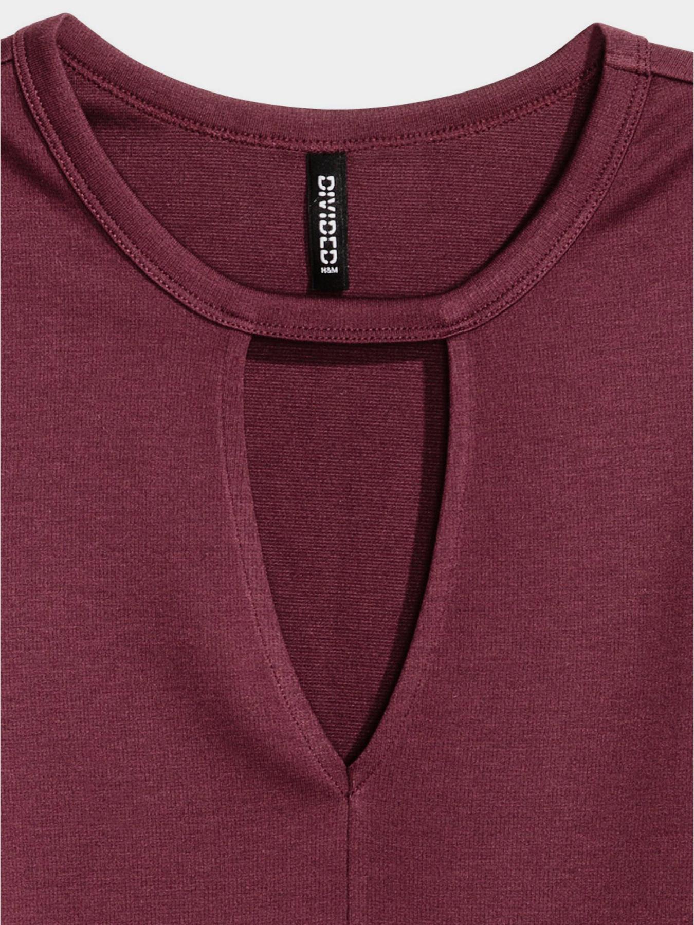 Лонгслив H&M модель 0425783_бордовий Фото