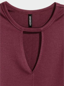 Лонгслив H&M модель 0425783_бордовий Фото