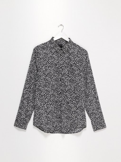 Рубашка повседневная H&M модель 0501722_чорний комб. Фото