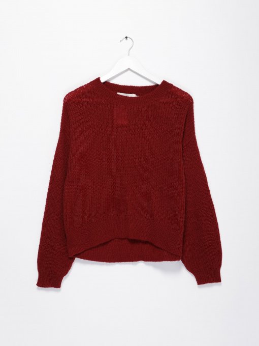 Джемпер H&M модель 0502186_бордовий Фото