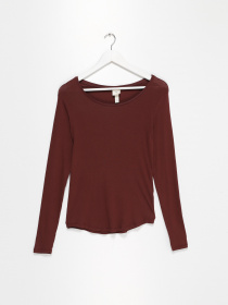 Лонгслив H&M модель 0516000_т.бордовий Фото