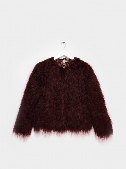 Шуба H&M модель 0537060_т.бордовий Фото