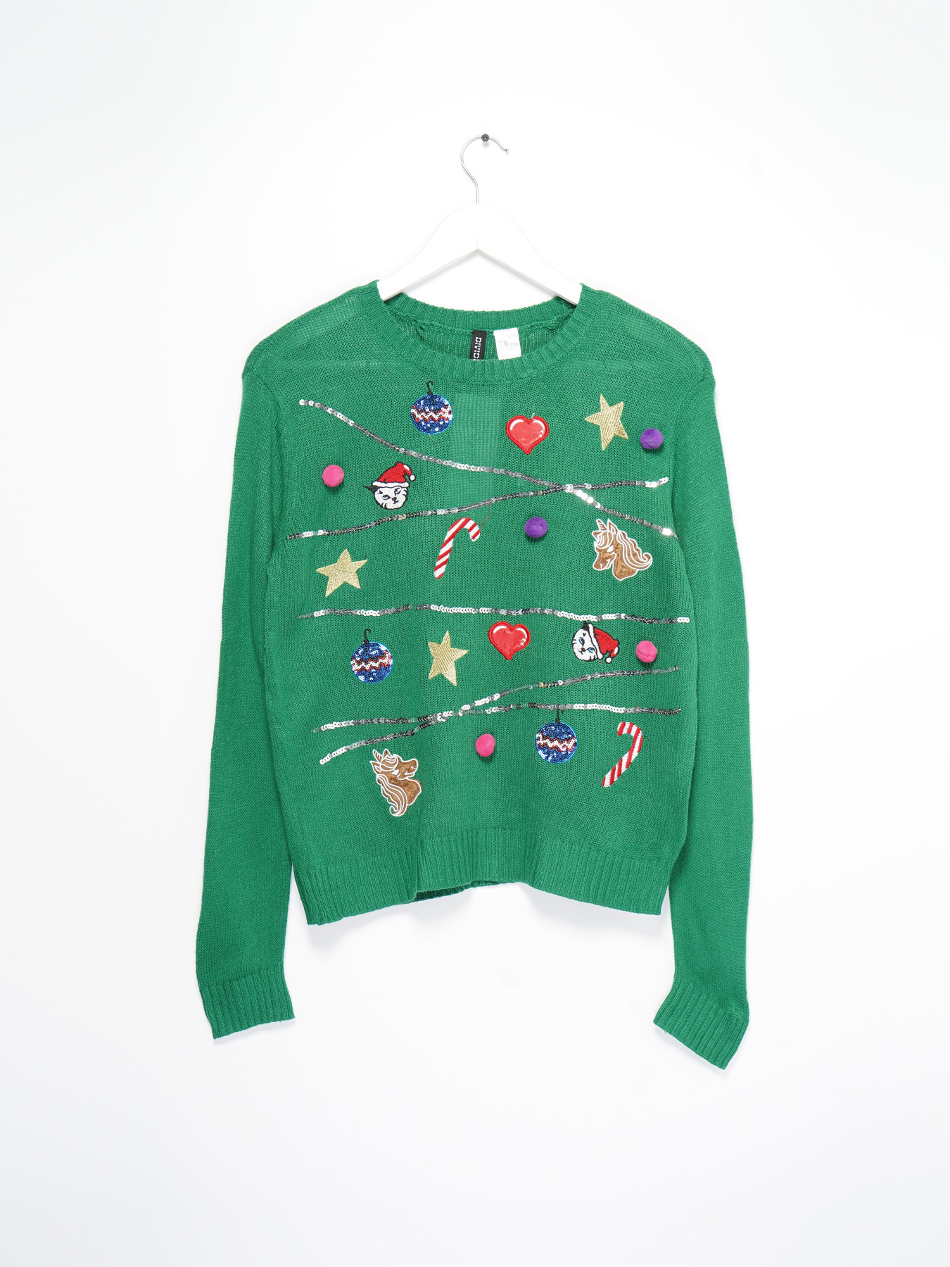 Джемпер H&M модель 0539290_зелений комб. Фото