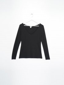 Лонгслив H&M модель 0544116_чорний Фото