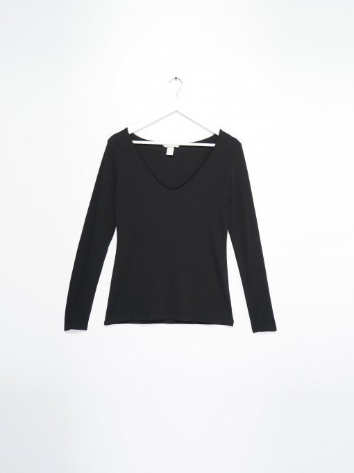 Лонгслив H&M модель 0544116_чорний Фото