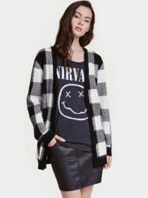 Кардиган H&M модель 0448202_чорний з білим Фото