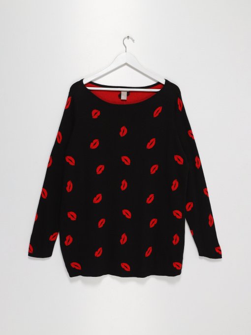 Джемпер H&M модель 0558980_чорний комб. Фото