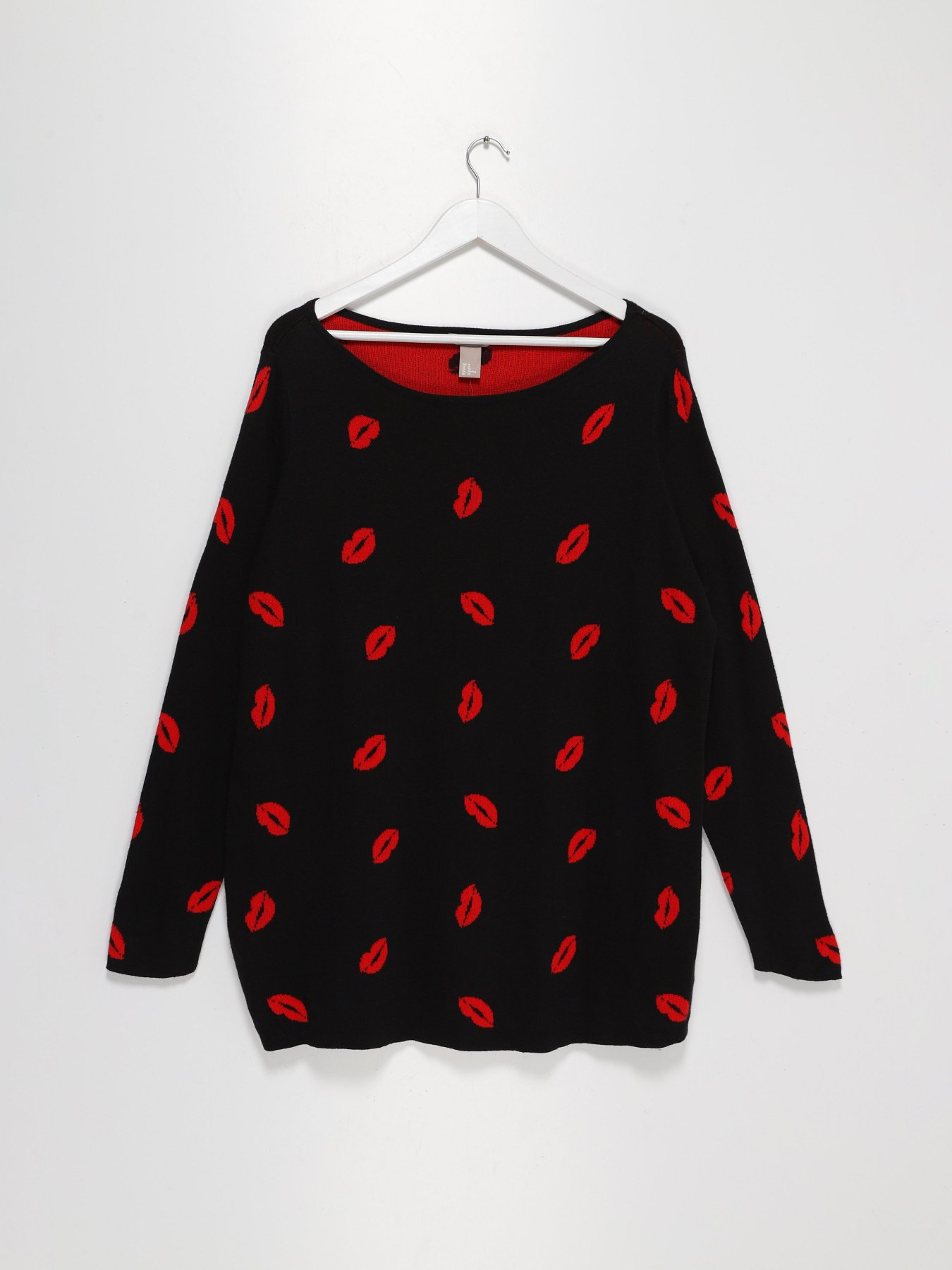 Джемпер H&M модель 0558980_чорний комб. Фото