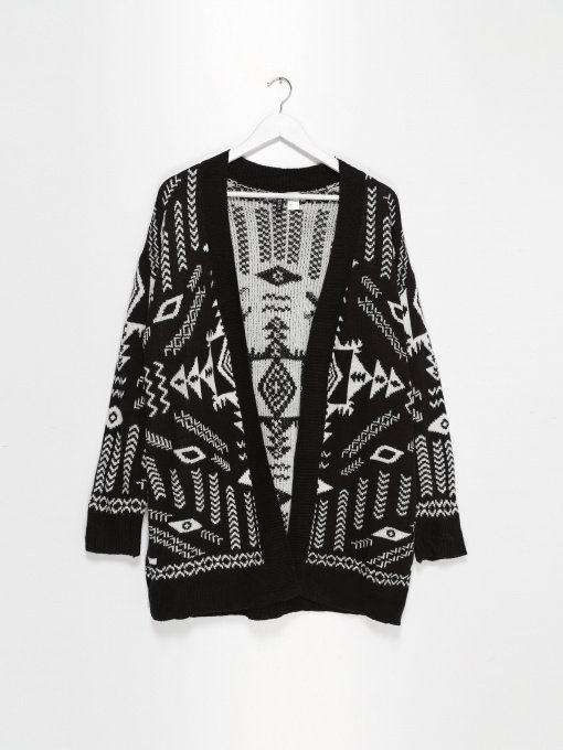 Кардиган H&M модель 0589945_чорний комб. Фото