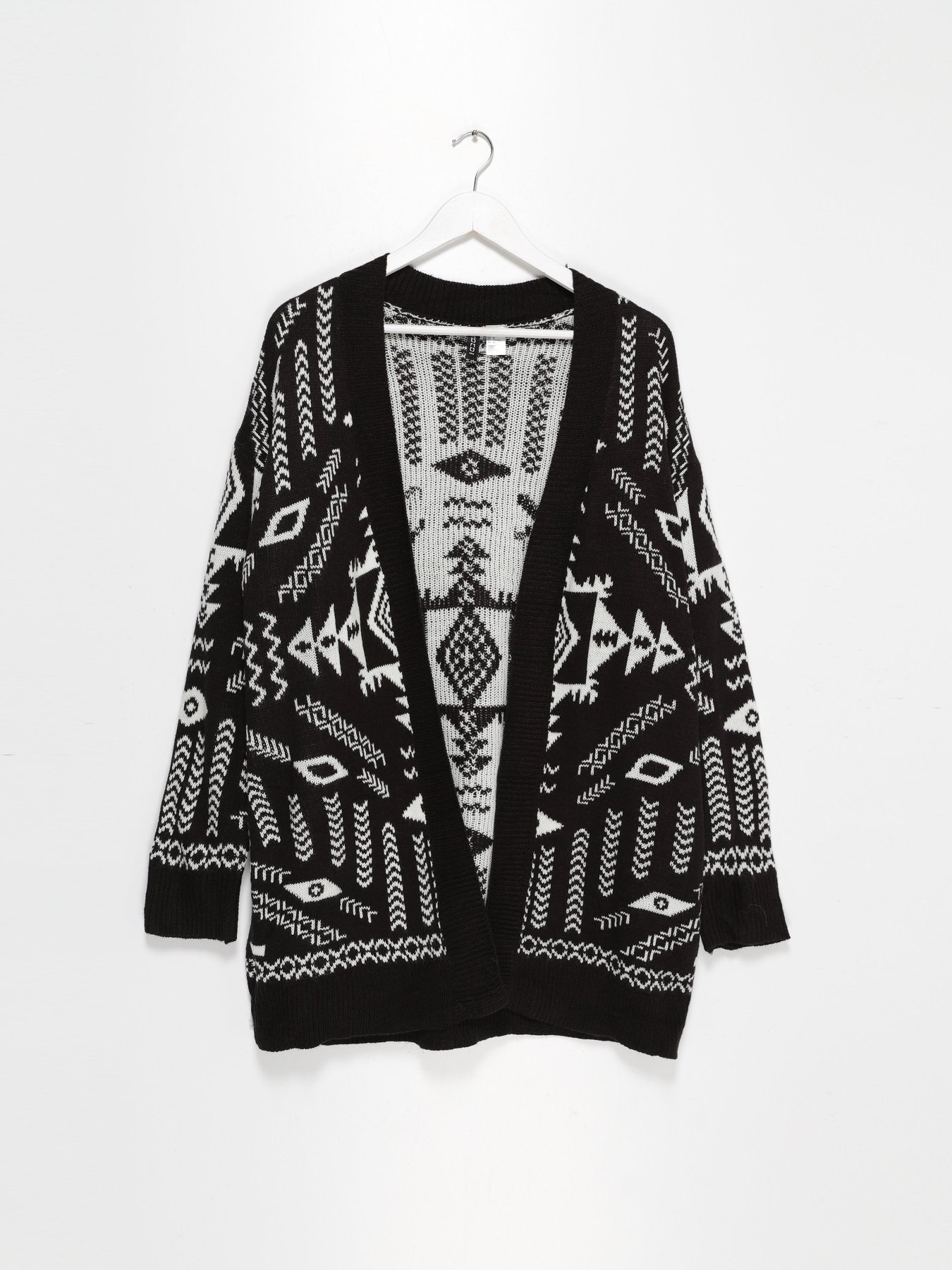 Кардиган H&M модель 0589945_чорний комб. Фото